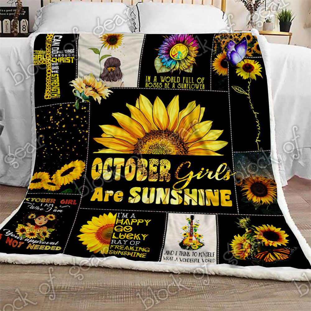 October Girls Are Sunshine CL180985MDF Sherpa Fleece Blanket