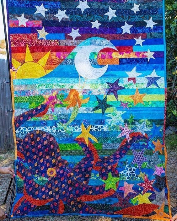 Octopus Starfish Mermaid CLA2310341Q Quilt Blanket