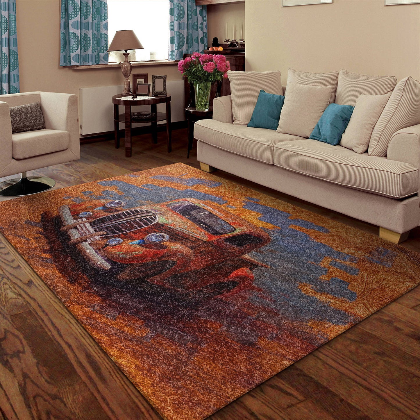 Old Ford Truck Car HM0510120M Rug