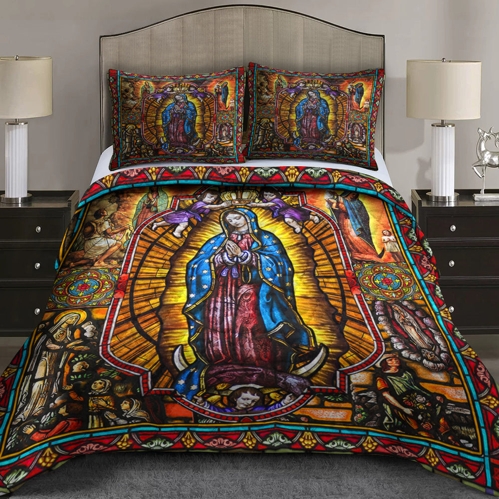Our Lady of Guadalupe Christian Quilt Bedding Set TL010604QS
