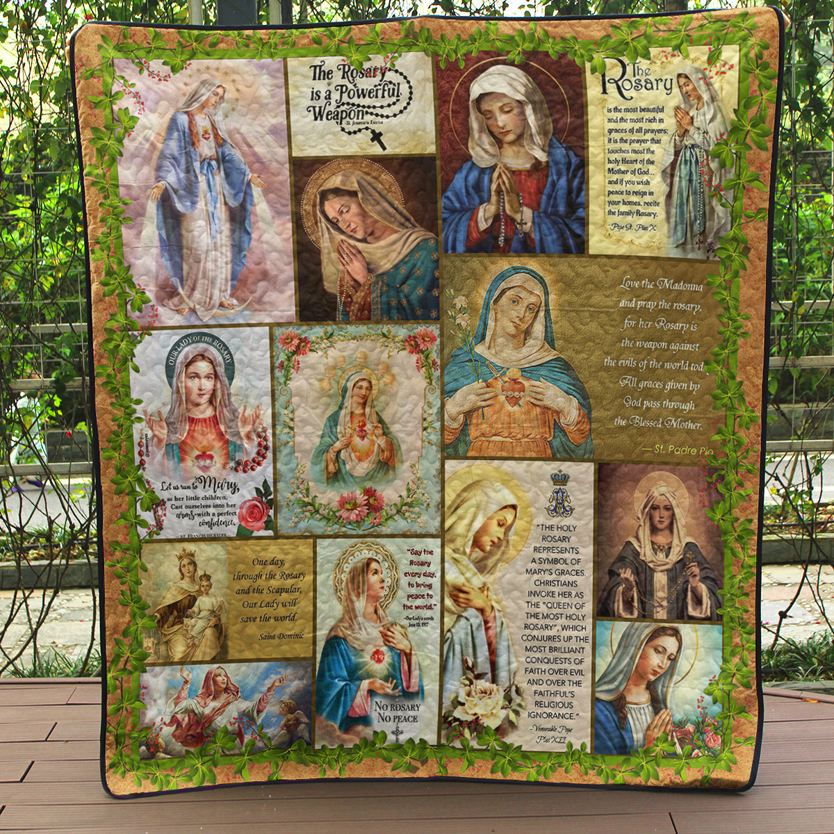 Our Lady of the Rosary Christian Quilt Blanket TL030606Y