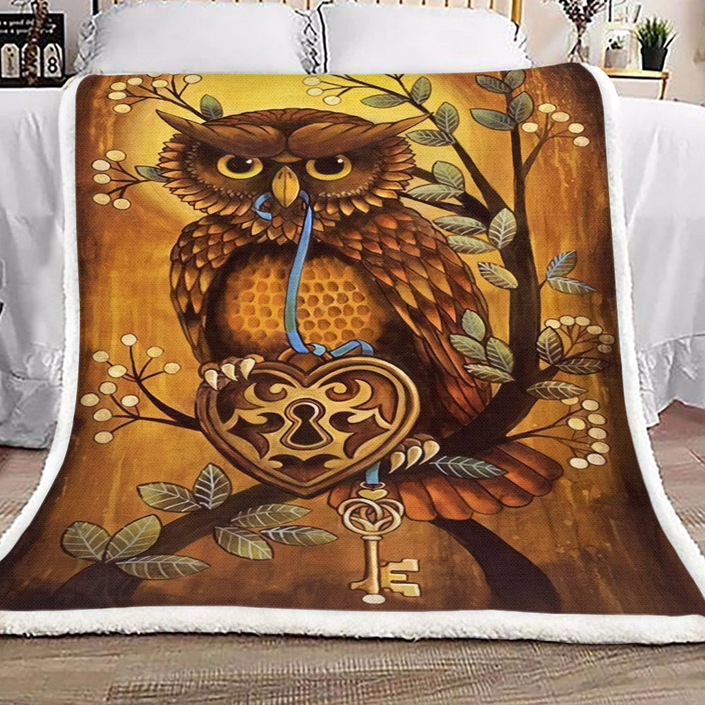 Owl HT1709156TT Sherpa Fleece Blanket