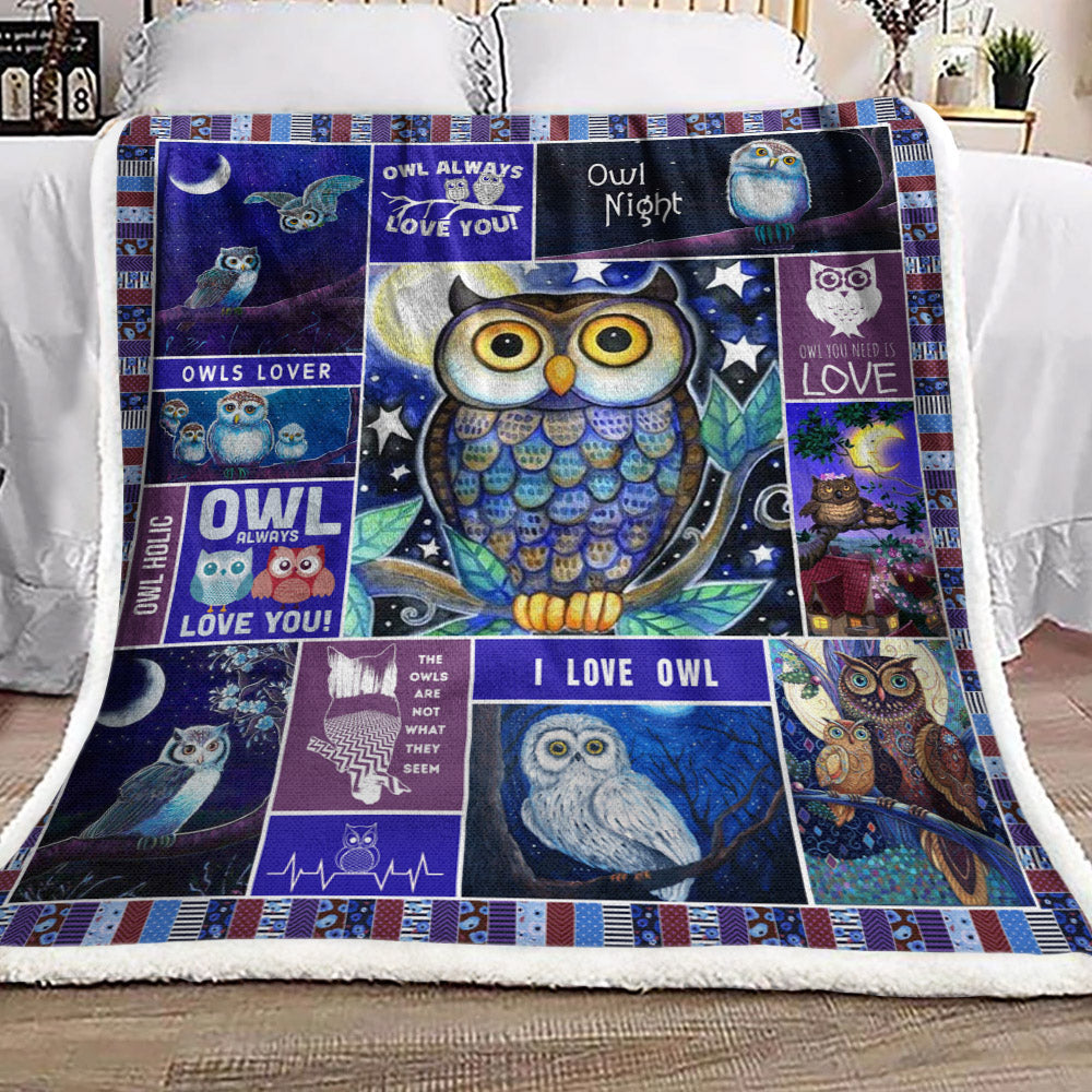 Owls NT3009178F Sherpa Fleece Blanket