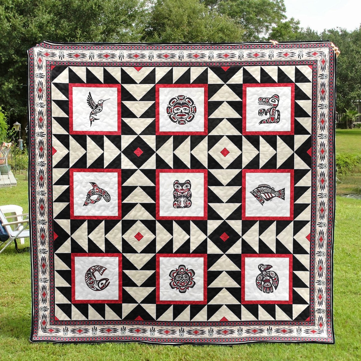 Pacific Northwest Native American CL24100213MDQ Quilt Blanket