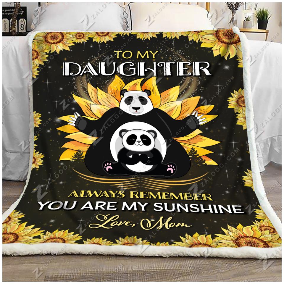 Panda Bear To My Daughter My Sunshine CL29110555MDF Sherpa Fleece Blanket