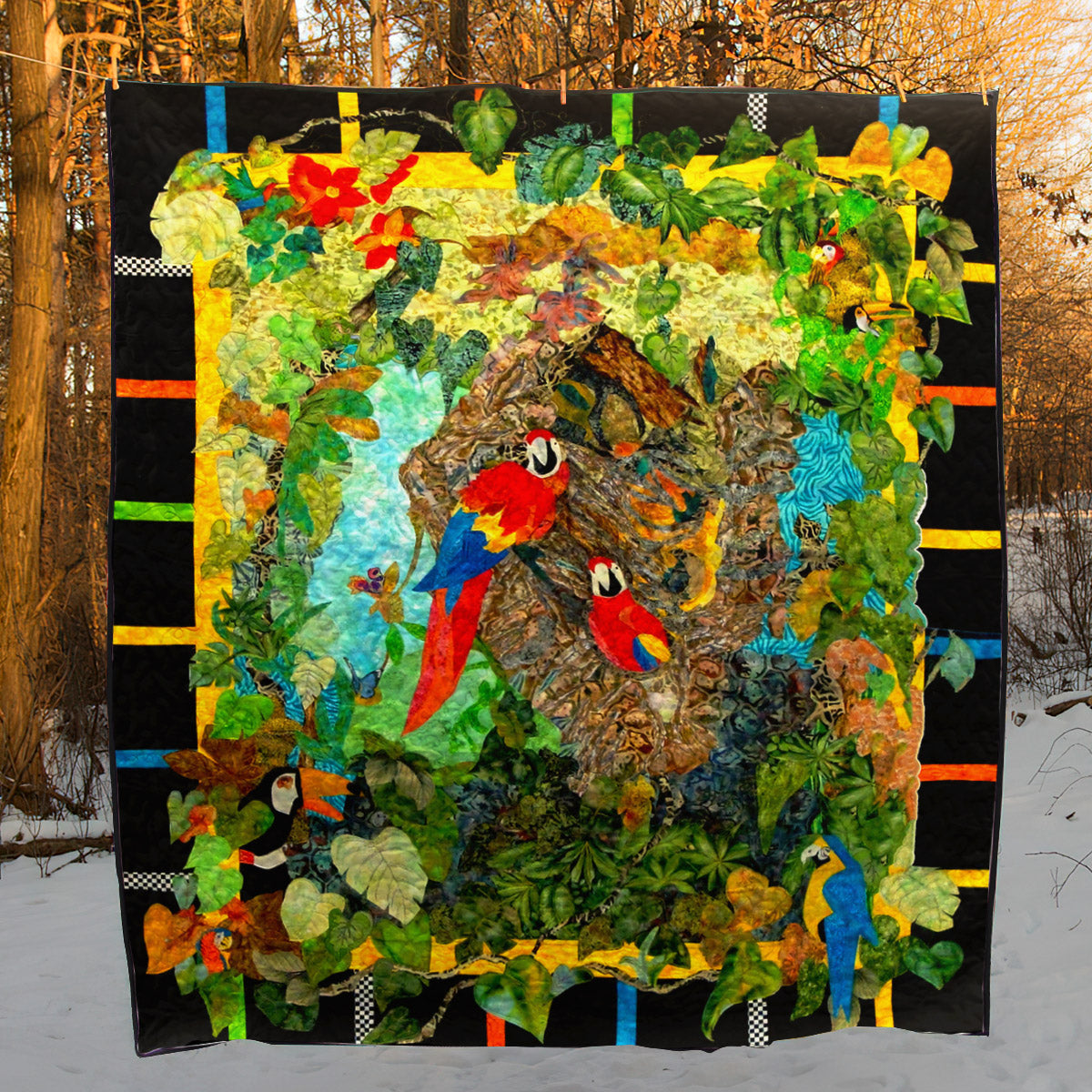 Parrot CLA08110699Q Quilt Blanket