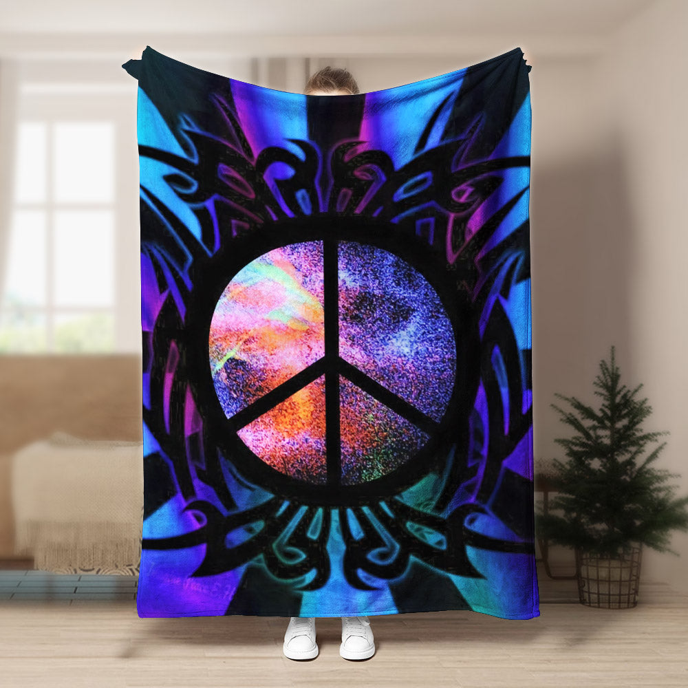 Peace BL270838F Sherpa Fleece Blanket