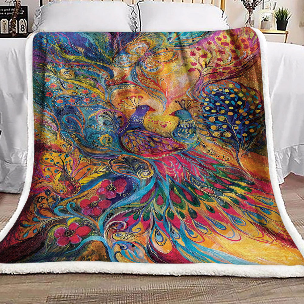 Peacock Butterfly ML2310221F Sherpa Fleece Blanket