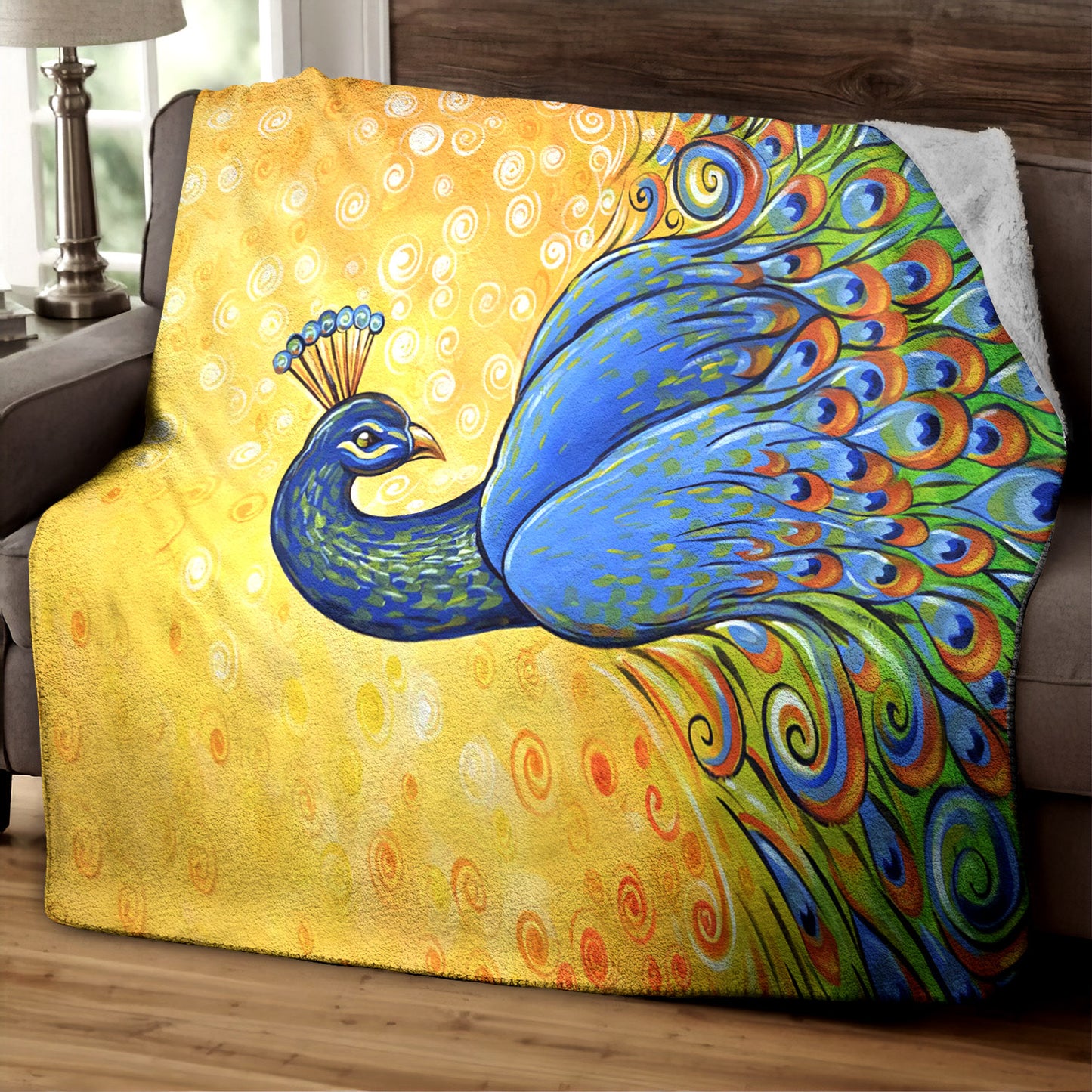 Peacock CG0709115TM Sherpa Fleece Blanket
