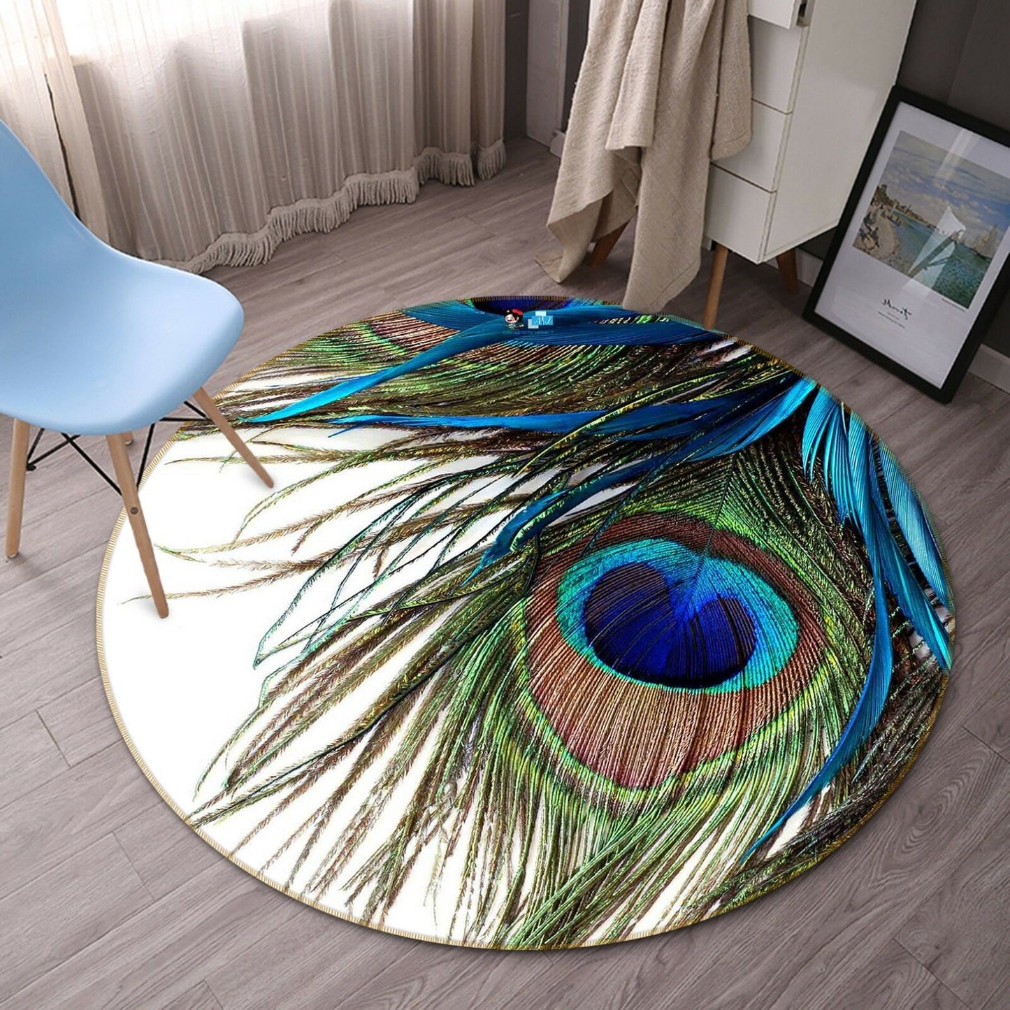 Peacock CLM250960TM Round Area Rug