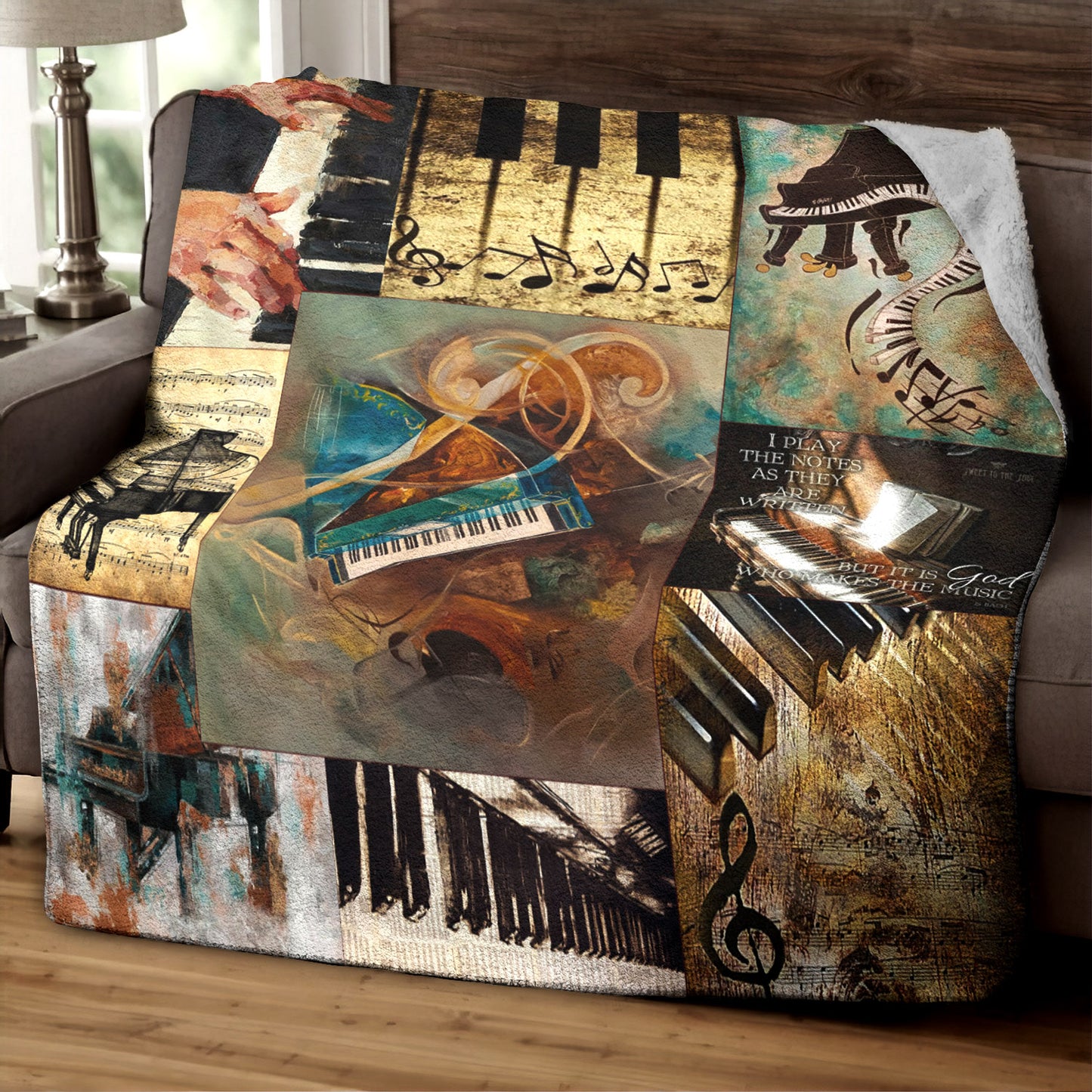 Piano HM240827TT Sherpa Fleece Blanket