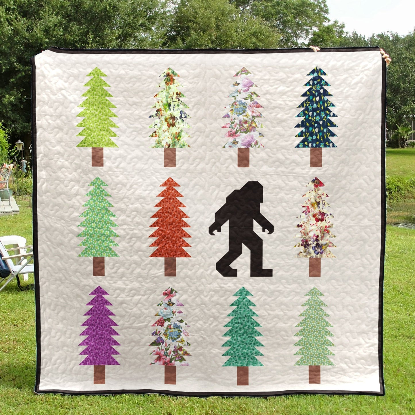 Pine Tree And Big Foot CLA1910381Q Quilt Blanket