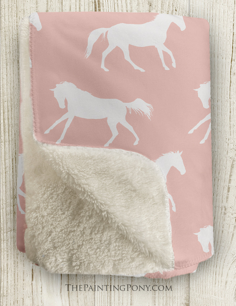 Pink Galloping Horses CLM1810132S Sherpa Fleece Blanket