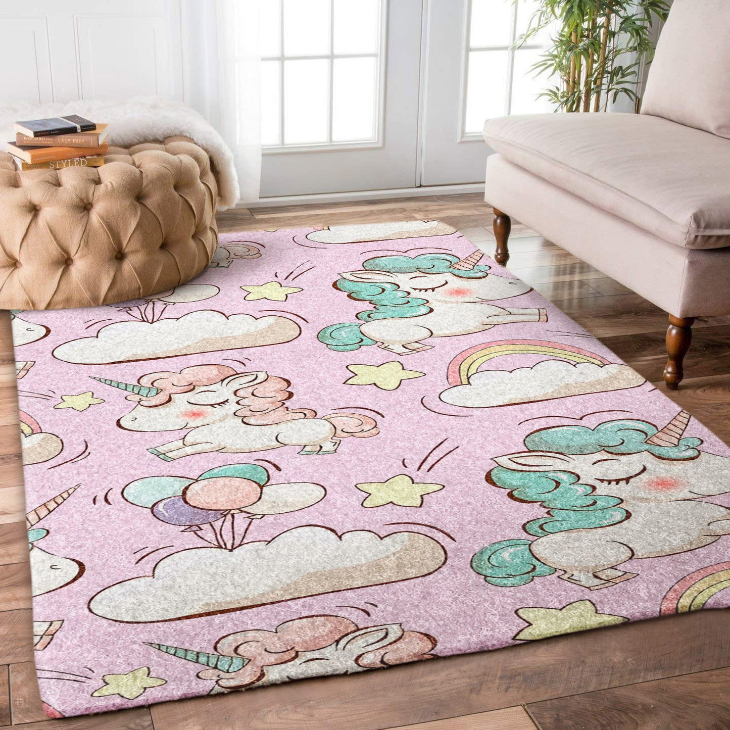Pink Unicorn Rainbow BT0511186R Rug