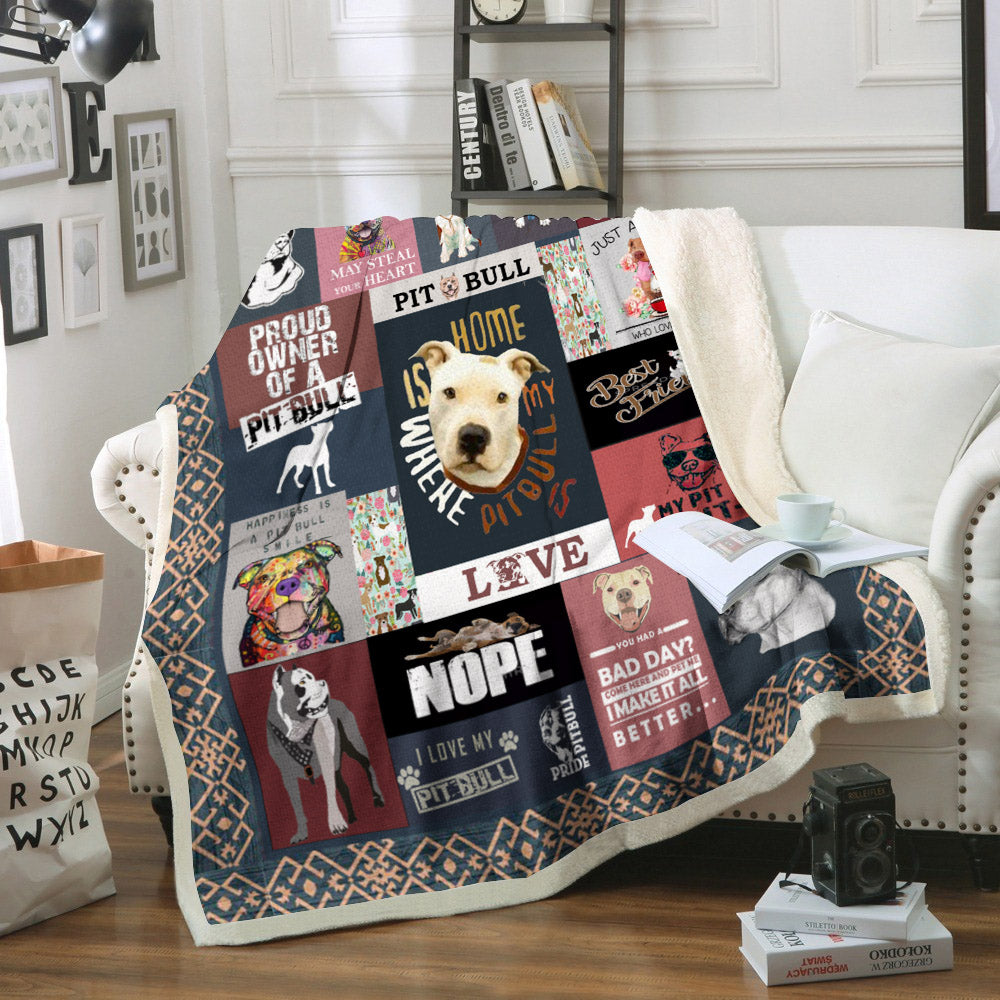 Pitbull CL02110895MDF Sherpa Fleece Blanket