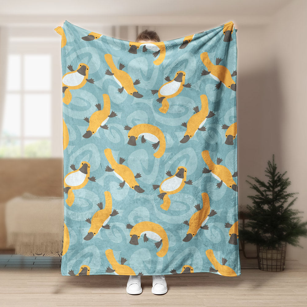 Platypus Pattern CLA15100796F Sherpa Fleece Blanket