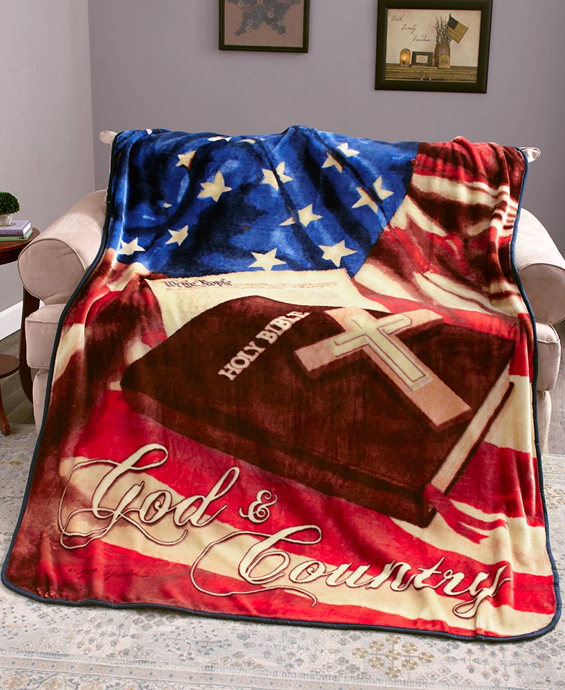 Plush Patriotic CLM2410265S Sherpa Fleece Blanket