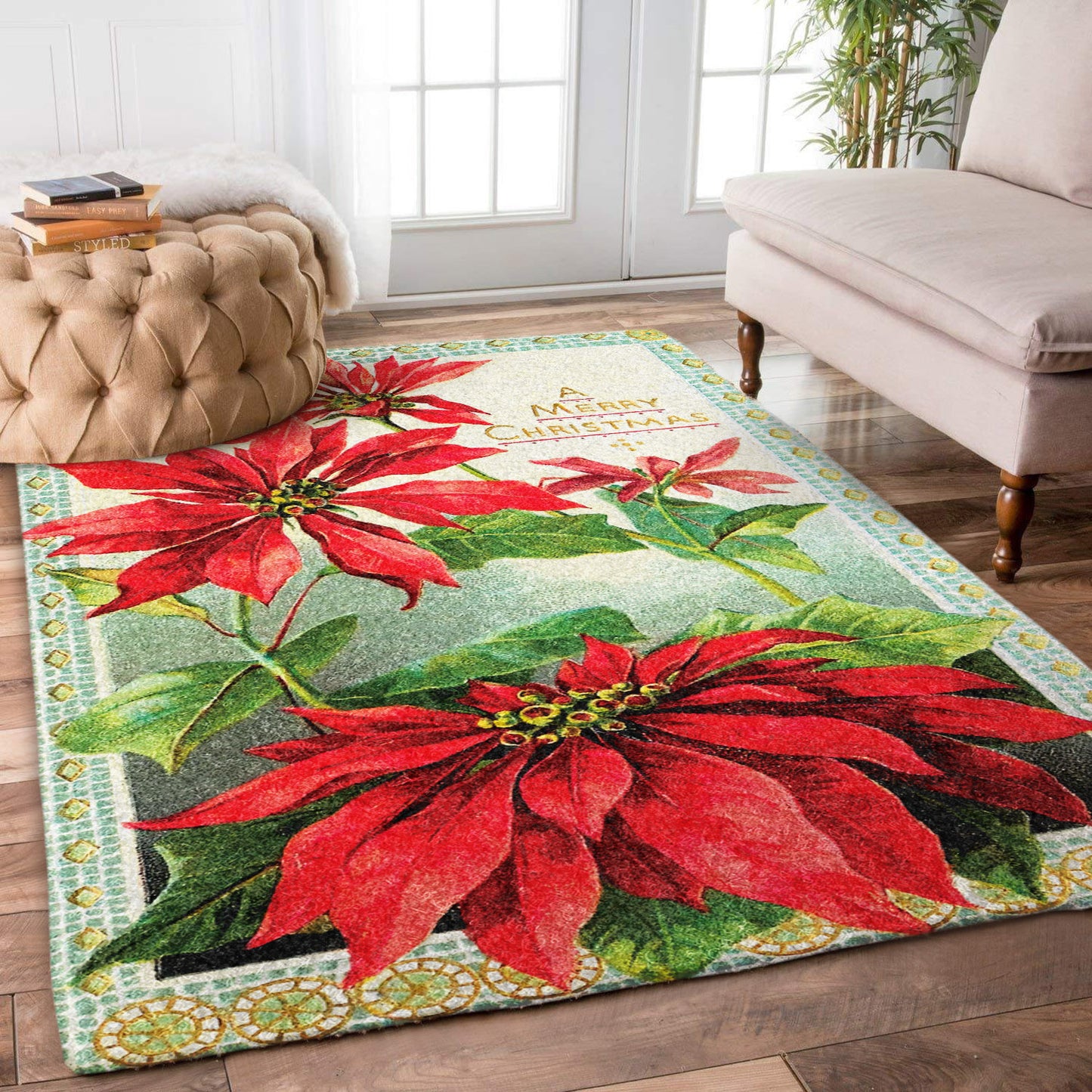 Poinsettia Christmas ML2110230R Rug