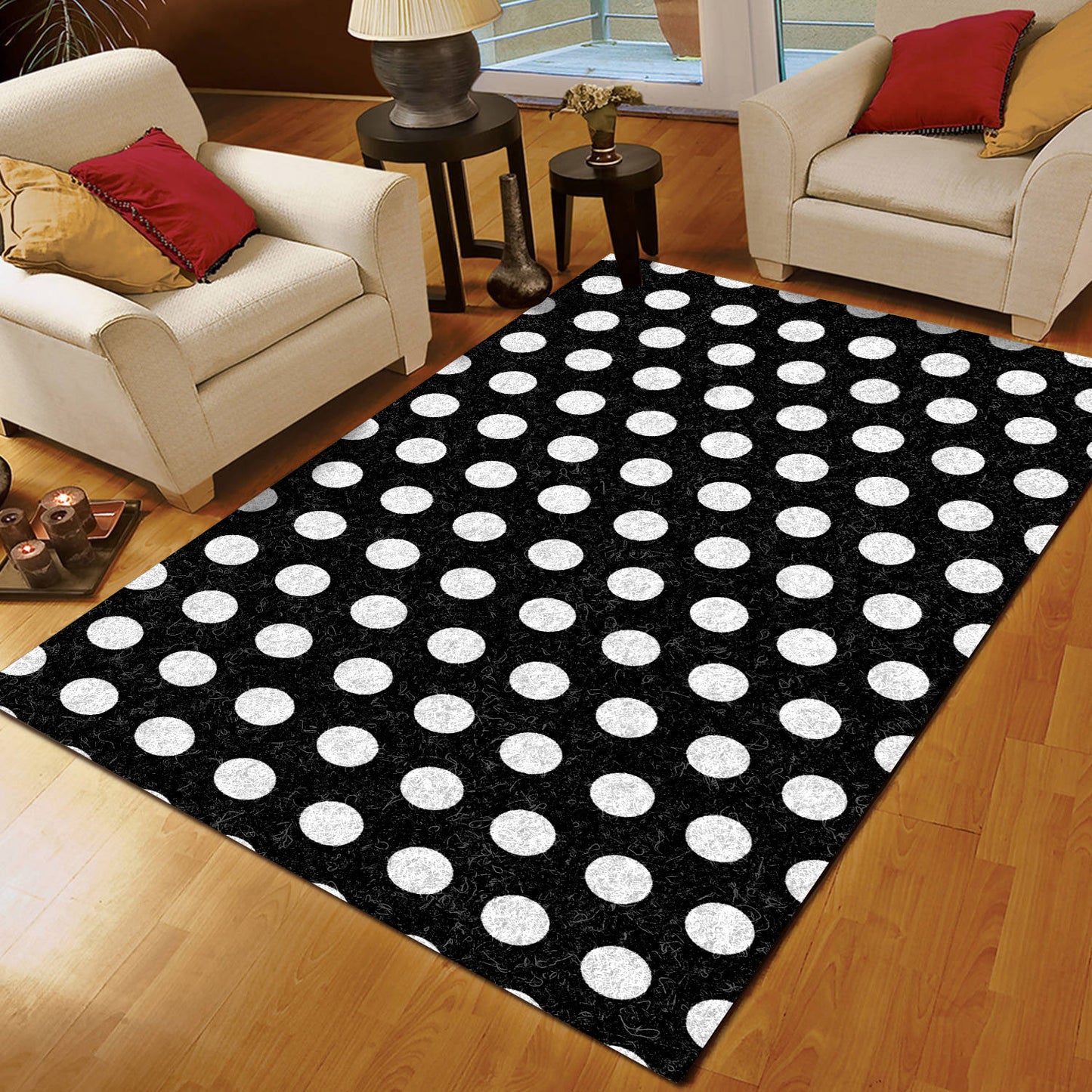 Polka Dot Black White CLA15100964R Rug
