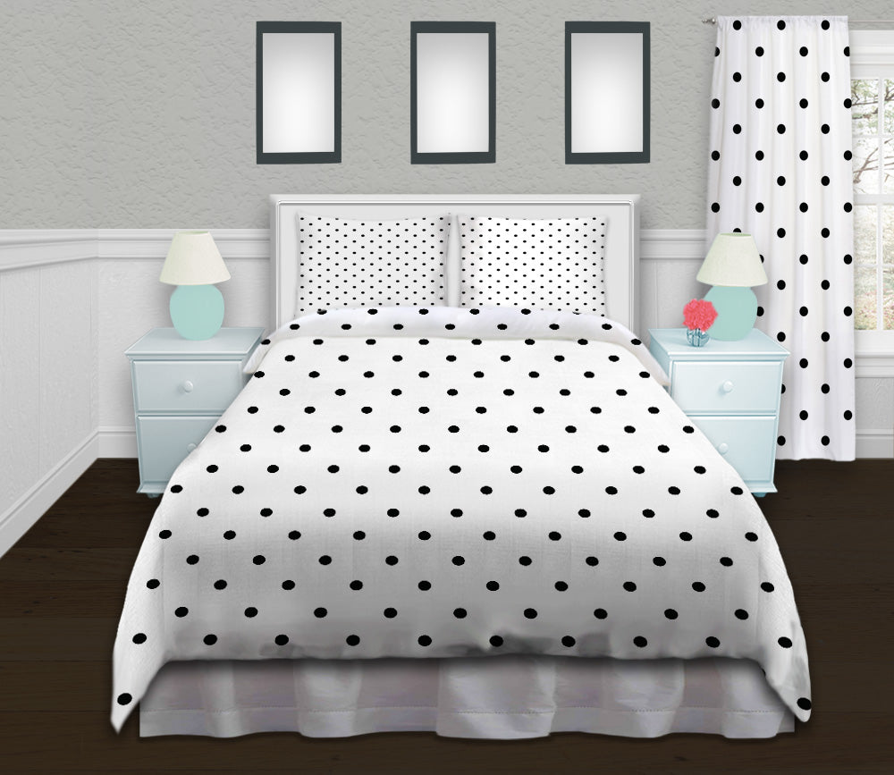 Polka Dots White Black CLH0510279B Bedding Sets