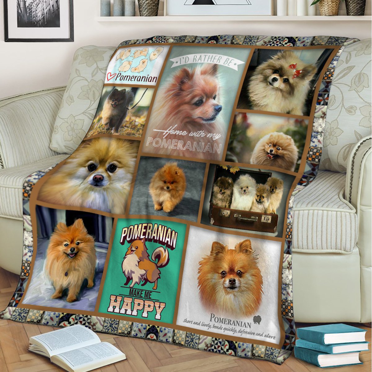 Pomeranian CL10100202MDF Sherpa Fleece Blanket