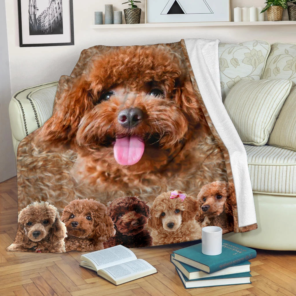 Poodle Big Face CLM3010392S Sherpa Fleece Blanket
