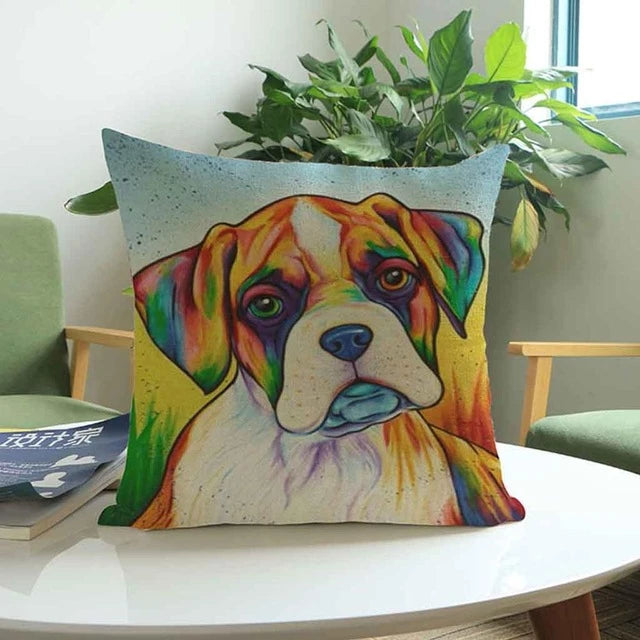 Pop Art Boxer Dog CLH2110229P Throw Pillow Covers