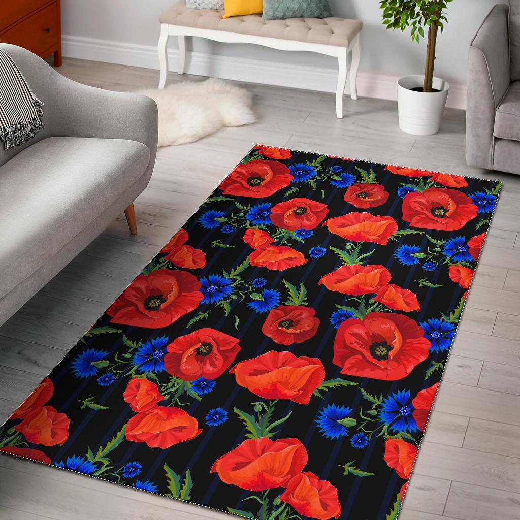Poppy Red Floral CL12101237MDR Rug