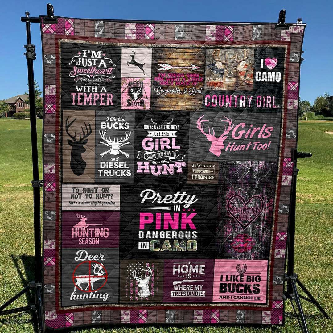 Pretty In Pink Dangerous In Camo NT300564 Quilt Blanket