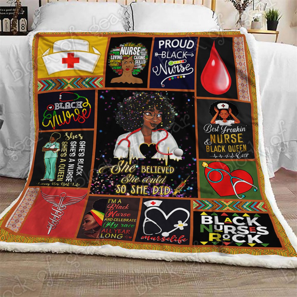 Proud Black Nurse CL2709382MDF Sherpa Fleece Blanket