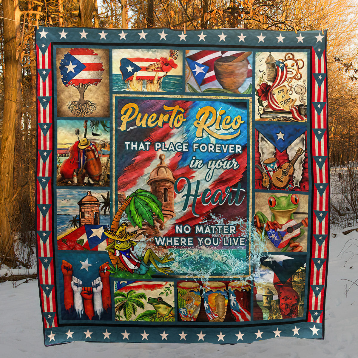 Puerto Rico Quilt Blanket HT021102
