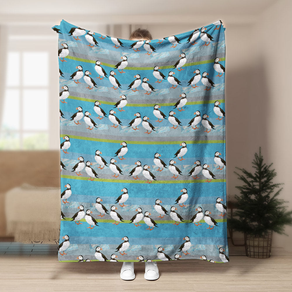 Puffin Pattern CLA15100877F Sherpa Fleece Blanket