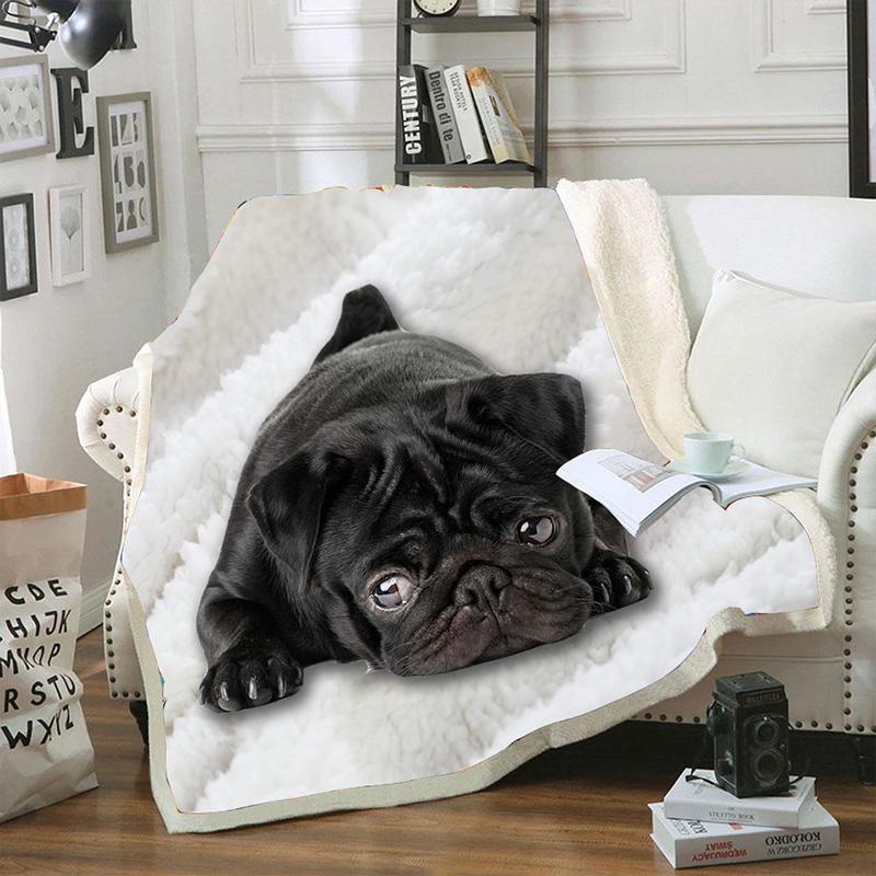 Pug CLM1710157S Sherpa Fleece Blanket