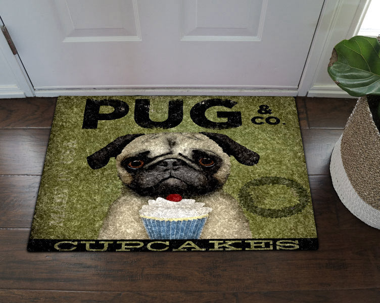 Pug Cupcake NT05100119D Non-slip Door mats