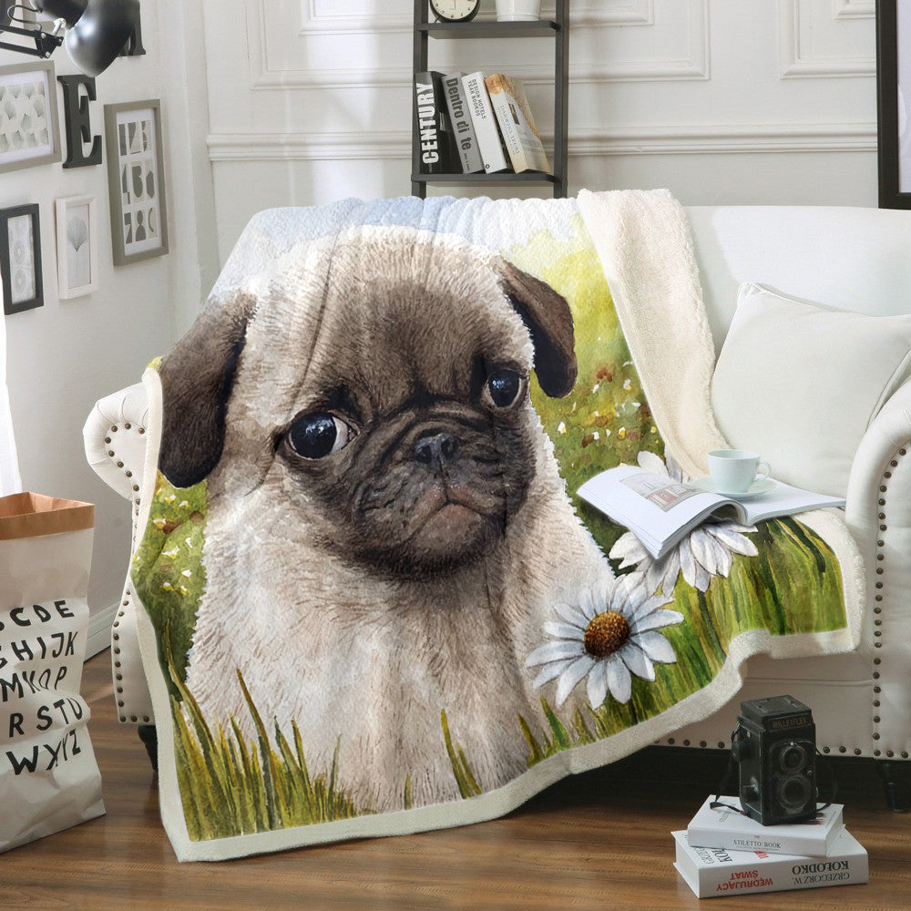 Pug HT1910154TT Sherpa Fleece Blanket