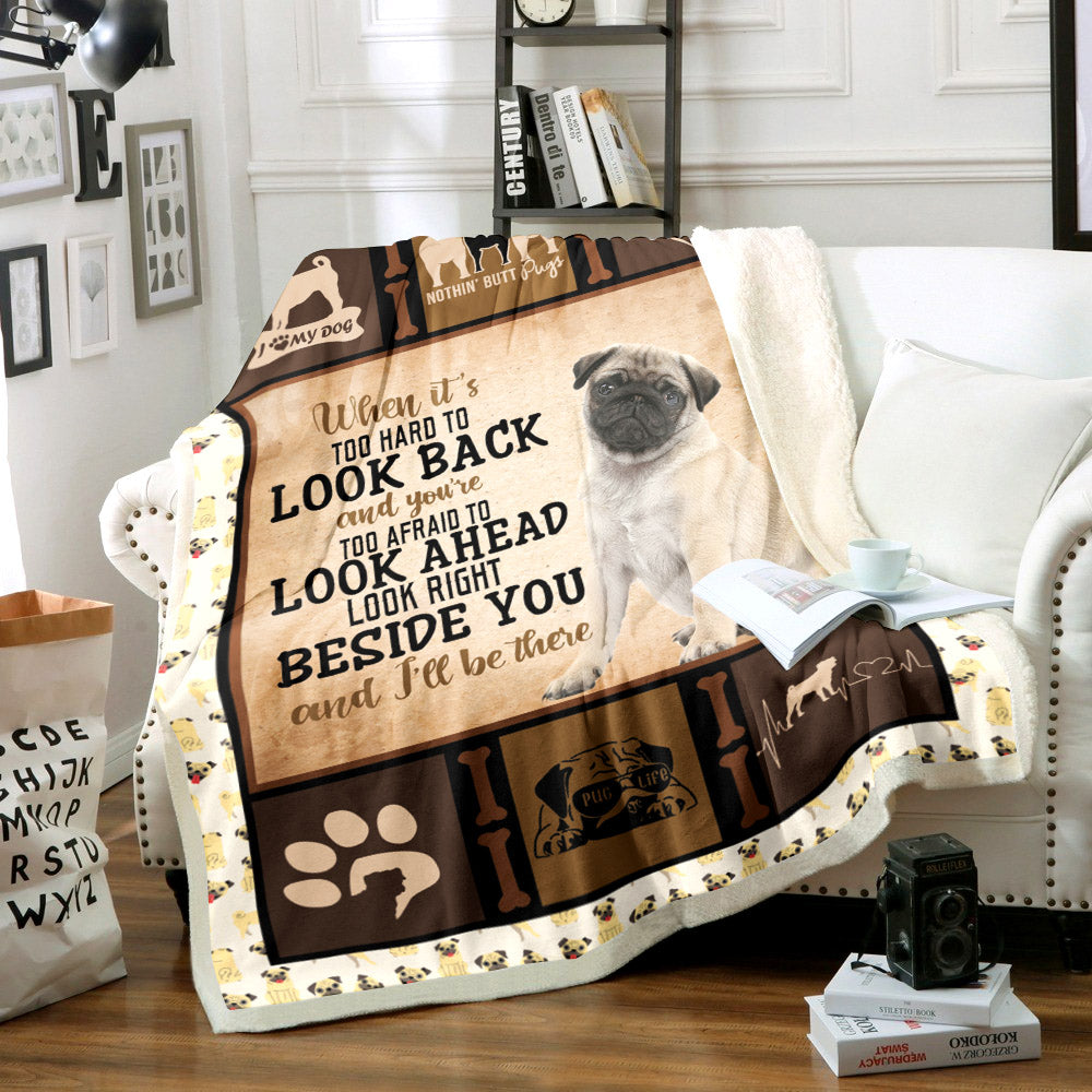 Pug TN0611136TT Sherpa Fleece Blanket