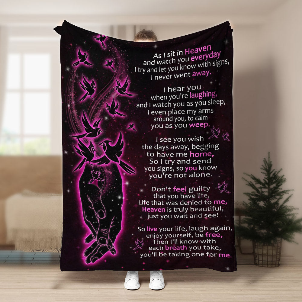 Purple Butterfly As I Sit In Heaven CLA1910385F Sherpa Fleece Blanket