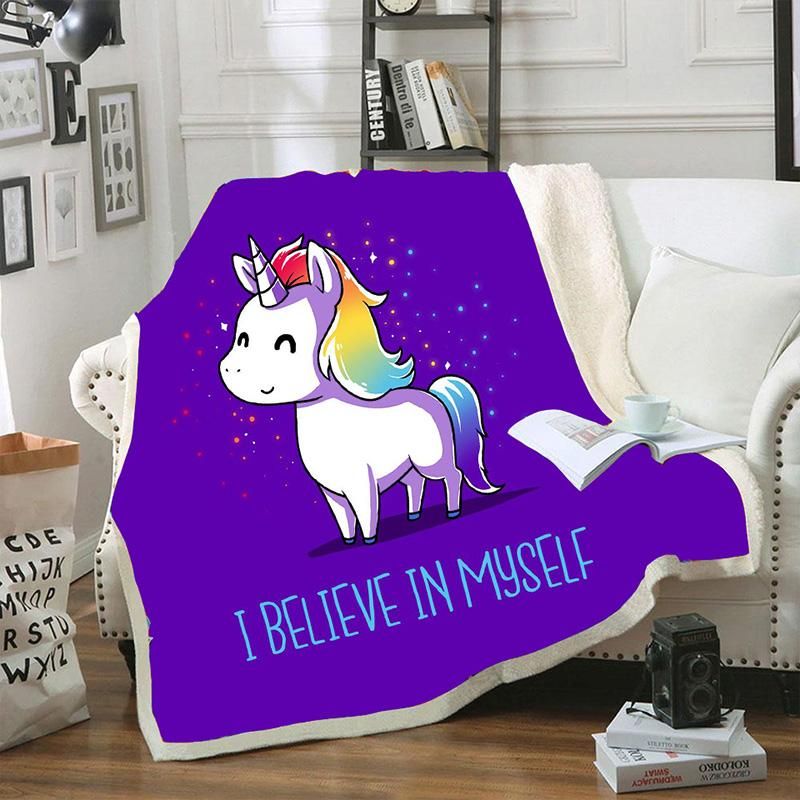 Purple Unicorn CL20110934MDF Sherpa Fleece Blanket