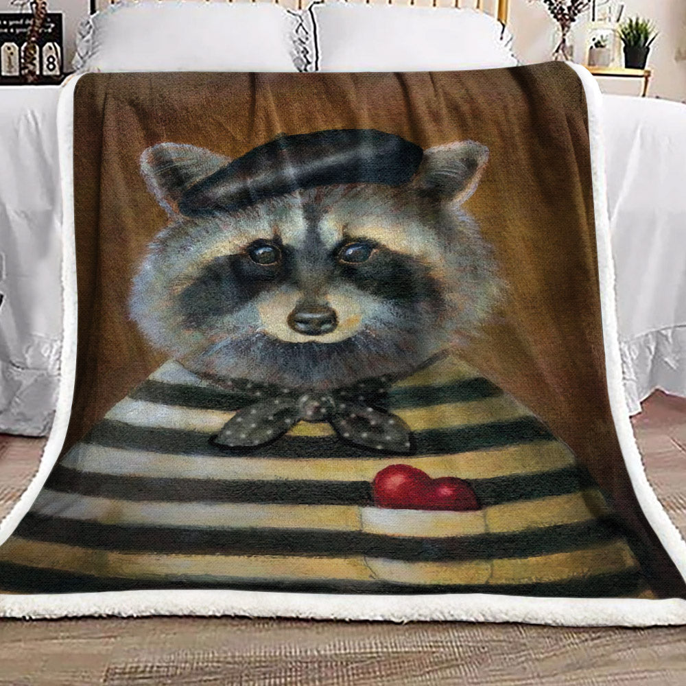Raccoon ML2410191F Sherpa Fleece Blanket