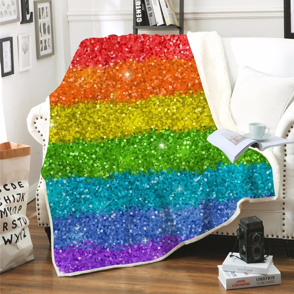 Rainbow CLA0510266F Sherpa Fleece Blanket