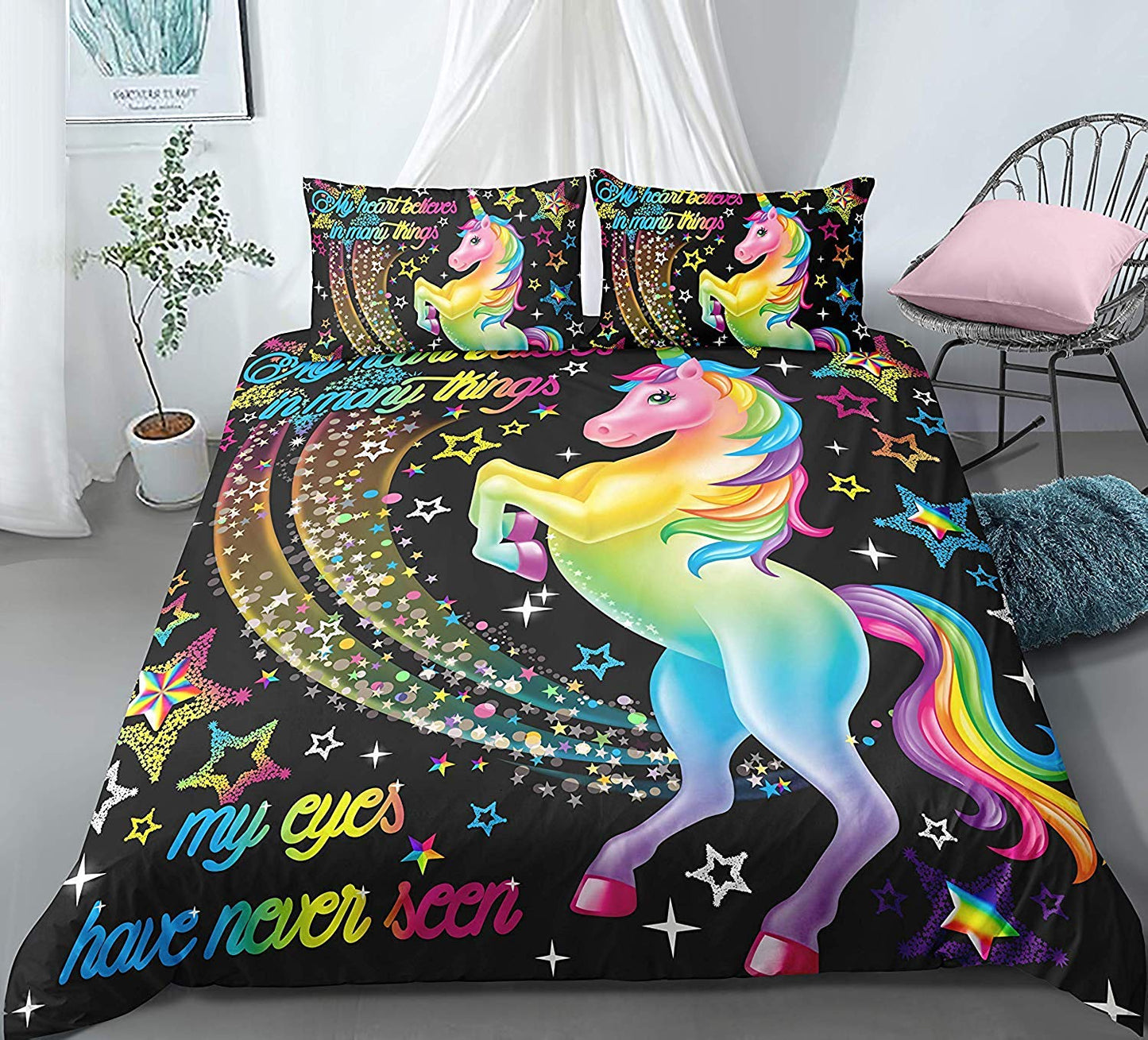 Rainbow Unicorn CLM1810126B Bedding Sets