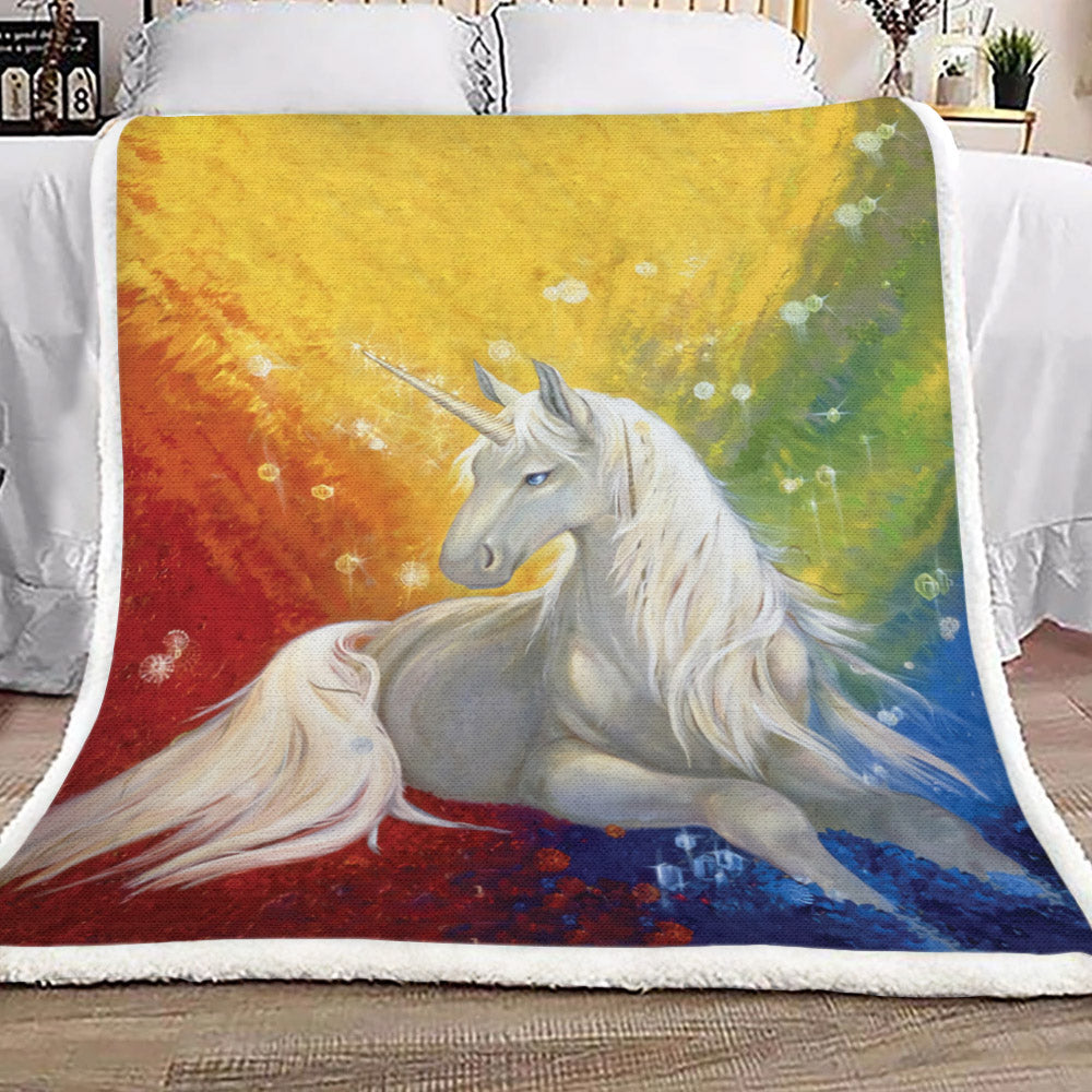 Rainbow Unicorn HT1110126TT Sherpa Fleece Blanket
