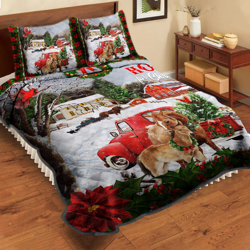 Red Truck Christmas Quilt Bedding Set HT240912