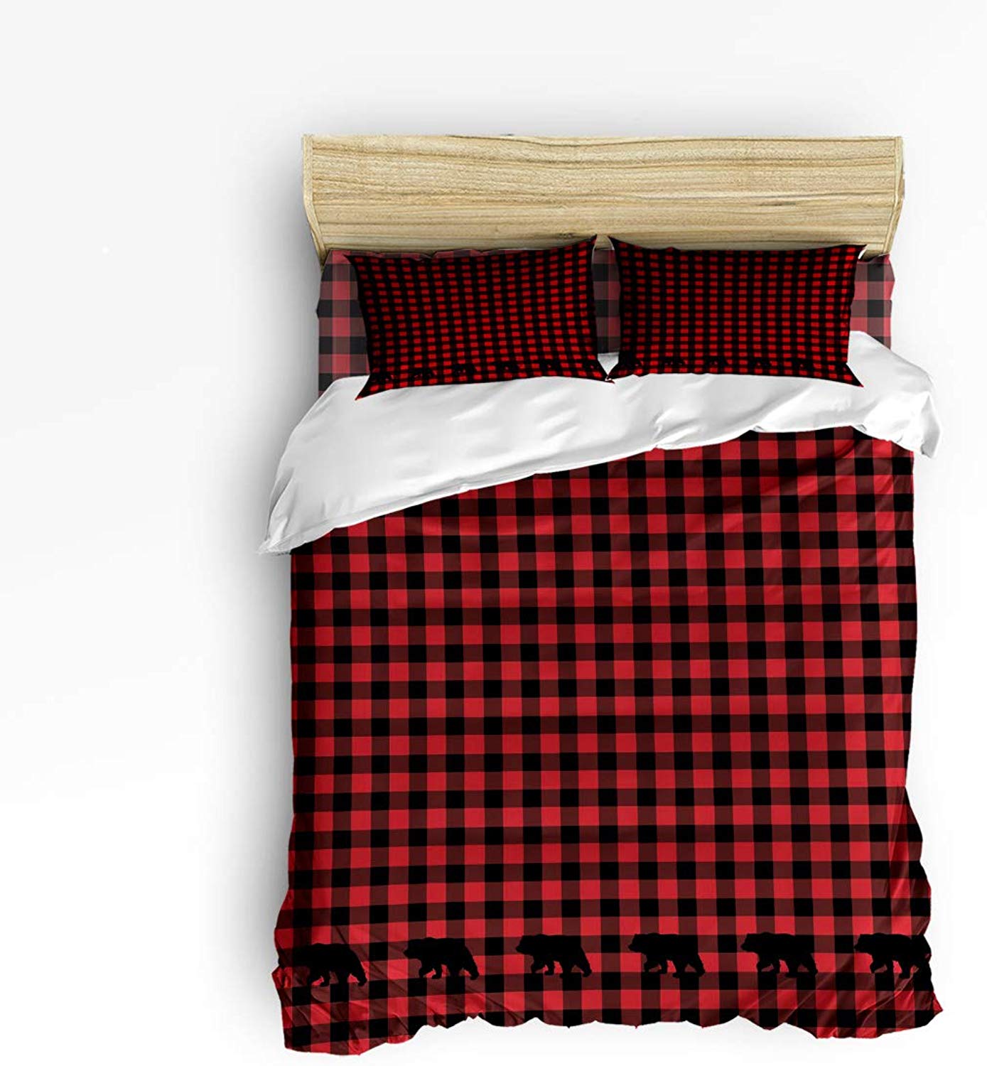 Red And Black Bear CLM1810128B Bedding Sets