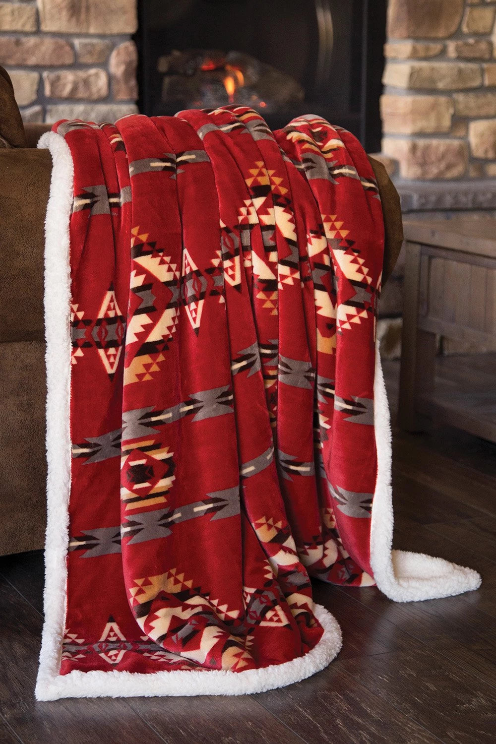 Red Southwest CLP1010087T Sherpa Fleece Blanket