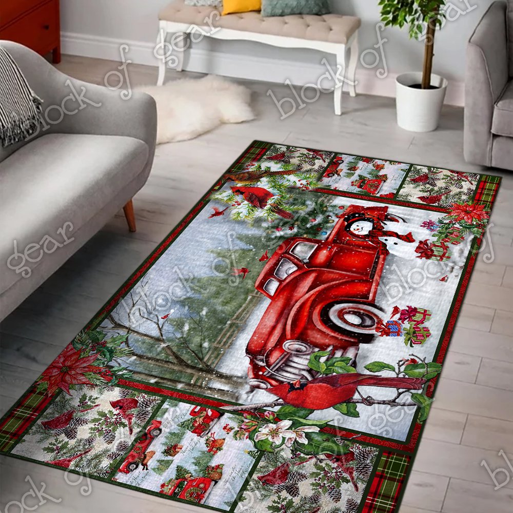 Red Truck Christmas Cardinals CL22100393MDR Rug