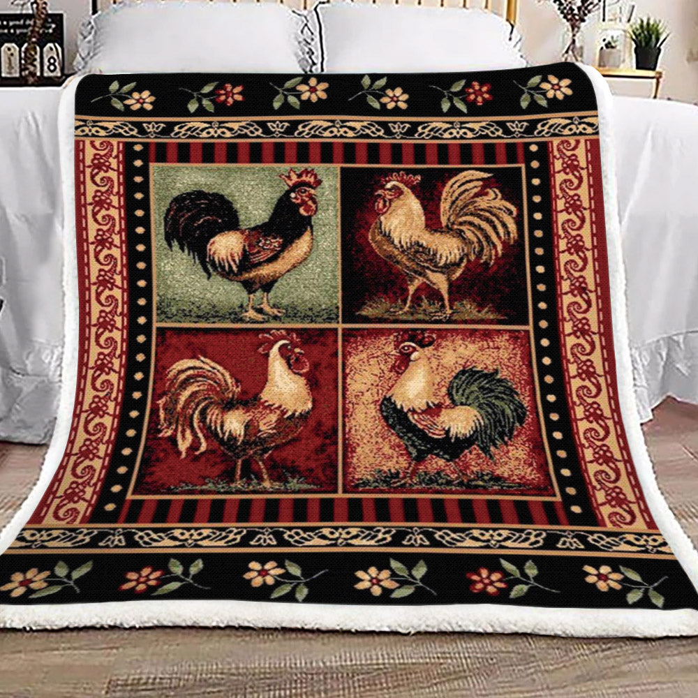 Rooster HM2009096TT Sherpa Fleece Blanket