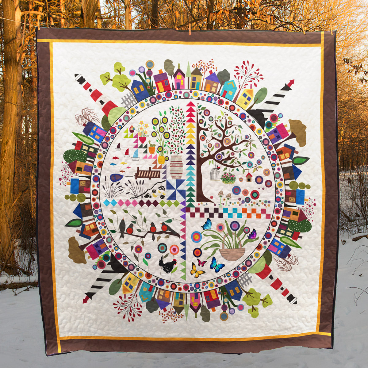 Round The Garden CLM290640 Quilt Blanket