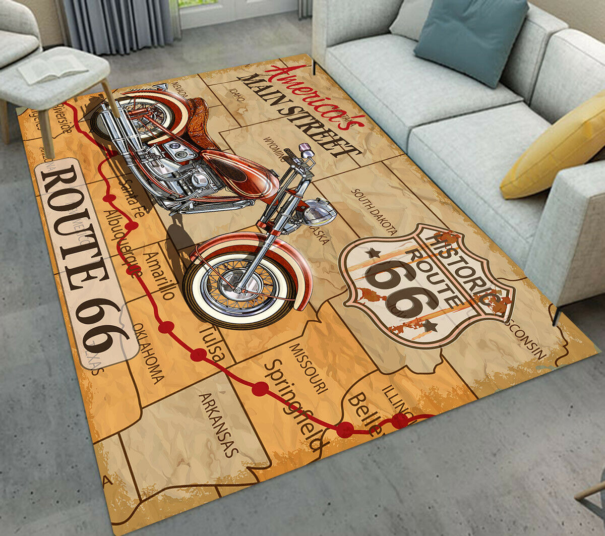 Route 66 Motorcycle CLM190961M Rug