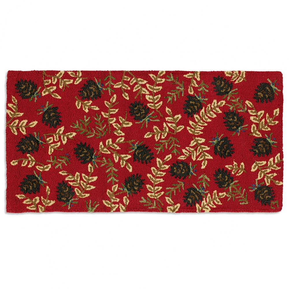 Ruby Pine Cones CLM2110061R Runner Rug